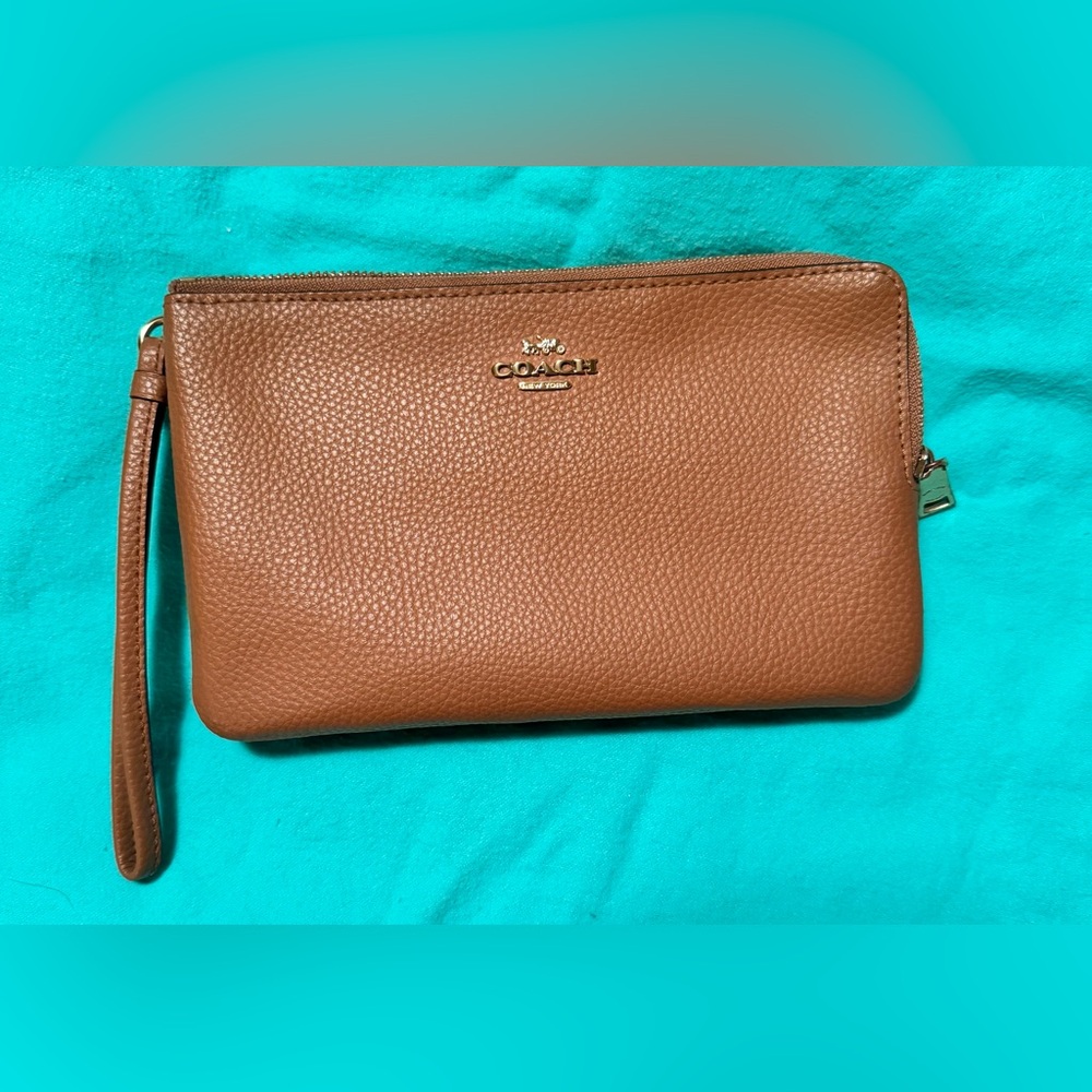 Coach Tan Leather Wristlet